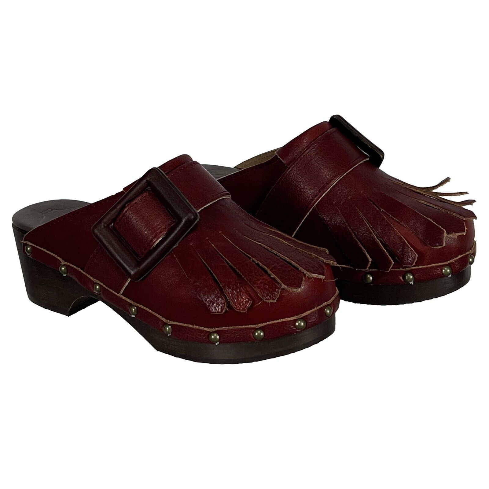 ANTIDOTI zoccolo donna con frange FIBBY VIT 100% pelle MADE IN ITALY