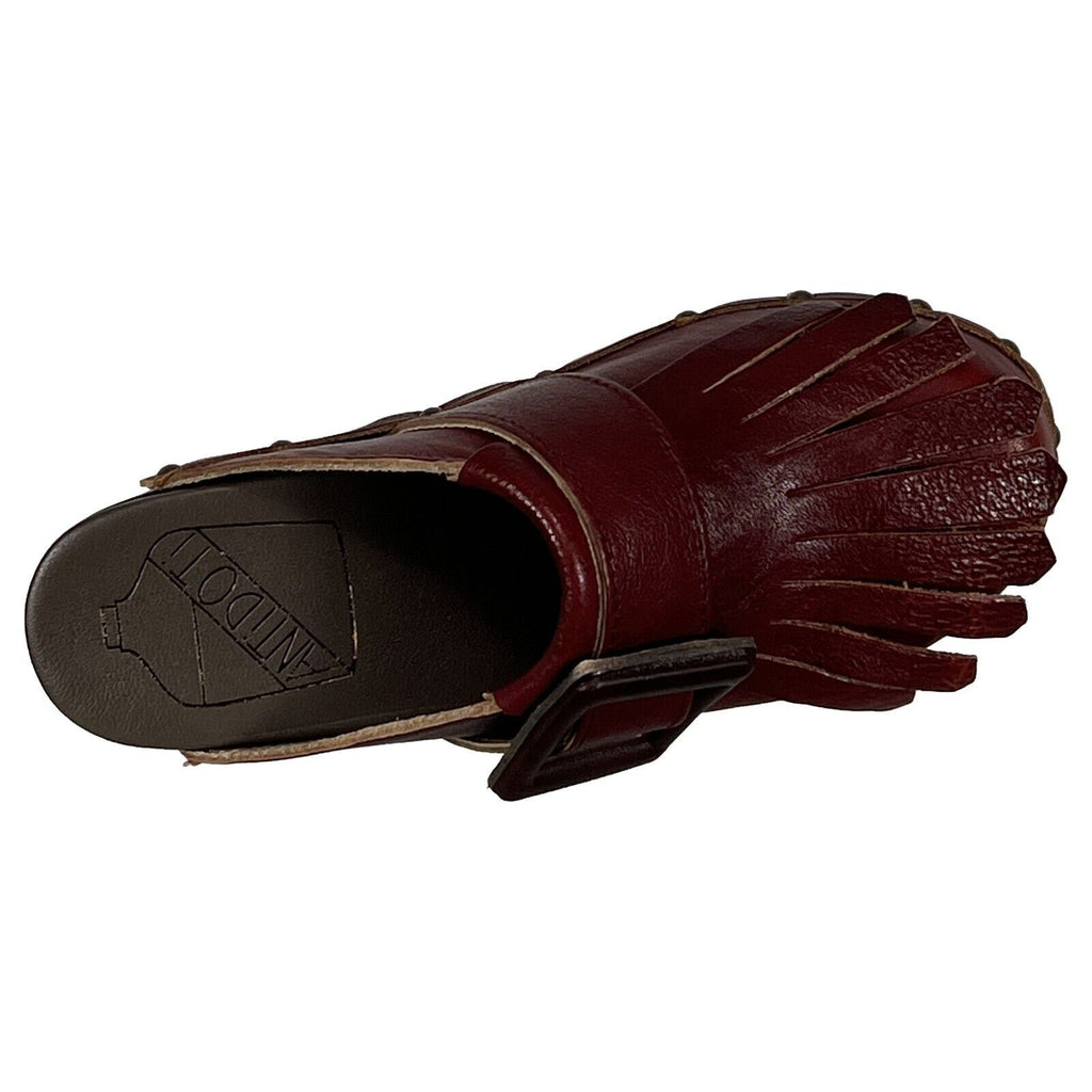 ANTIDOTI zoccolo donna con frange FIBBY VIT 100% pelle MADE IN ITALY