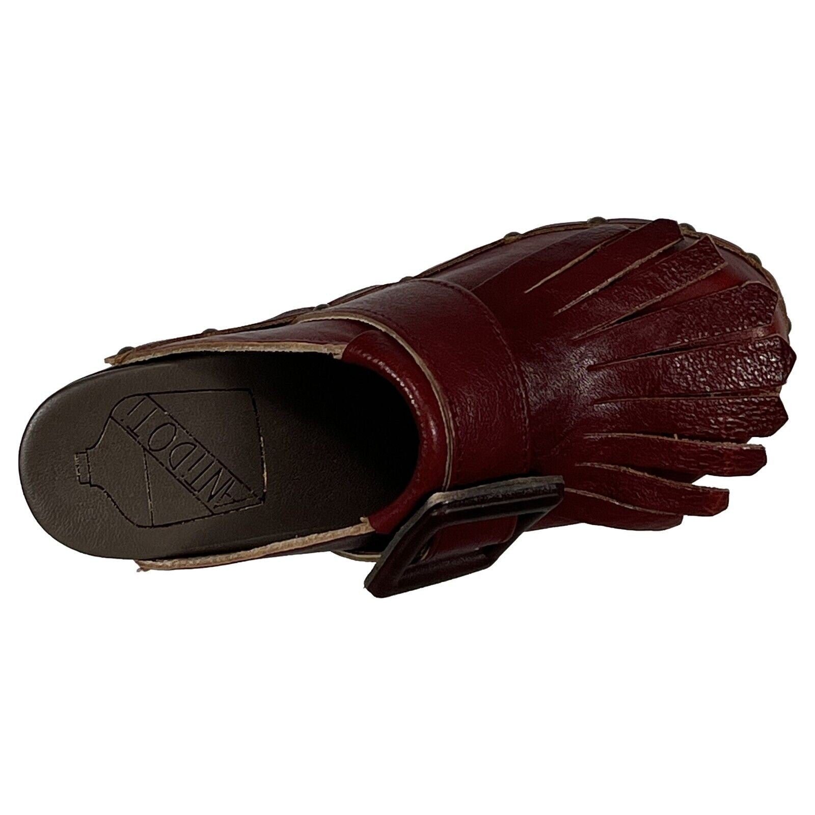 ANTIDOTI zoccolo donna con frange FIBBY VIT 100% pelle MADE IN ITALY