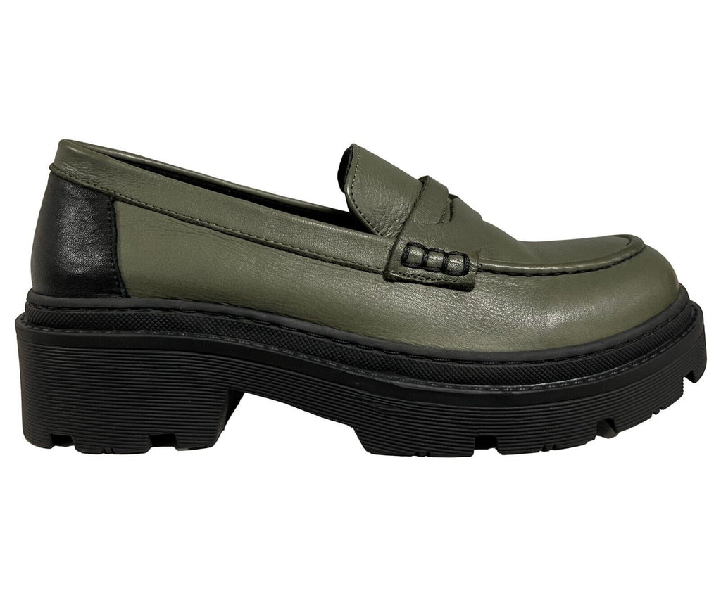 HUMILITY 1949 mocassino donna verde UPOMO 100% pelle