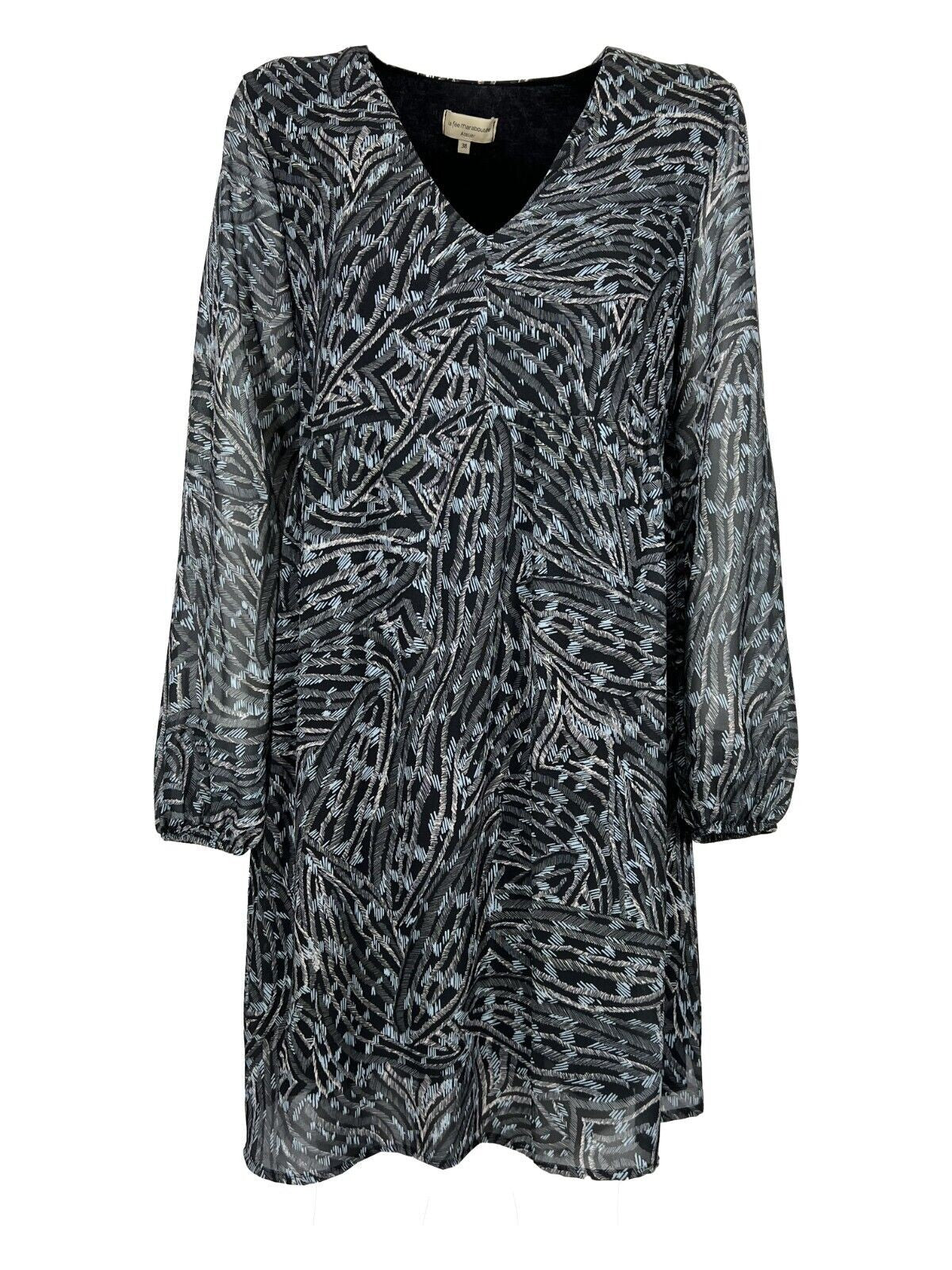 LA FEE MARABOUTEE abito donna fantasia grigio/celeste/rosa TATIN MADE IN ITALY