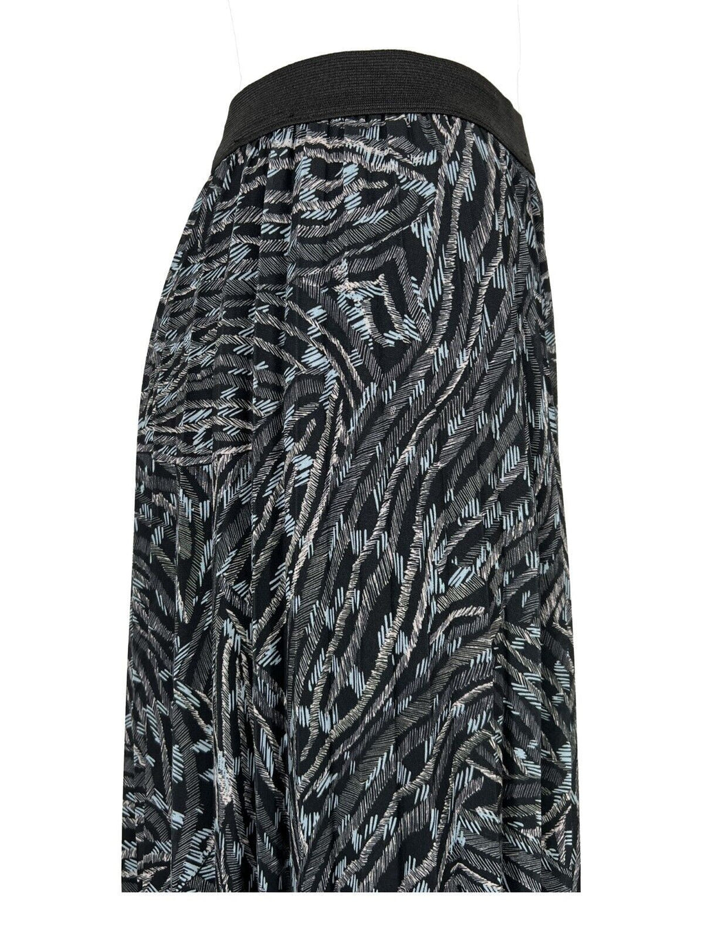 LA FEE MARABOUTEE gonna donna plissè fantasia grigio/celeste/rosa RATIA MADE IN ITALY