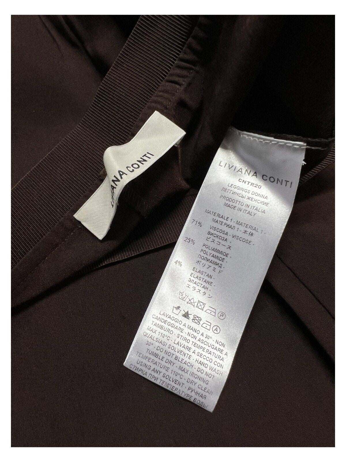 LIVIANA CONTI pantalone donna modello leggings tessuto bengalina CNTR20 MADE IN ITALY