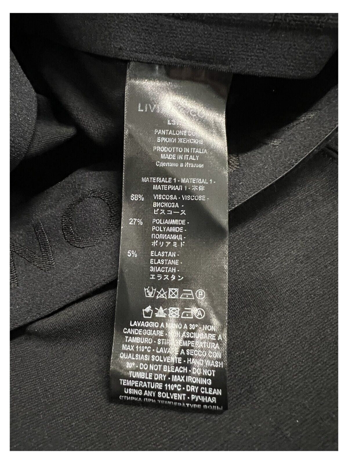 LIVIANA CONTI pantalone donna nero punto Milano trombetta L3WI36 MADE IN ITALY