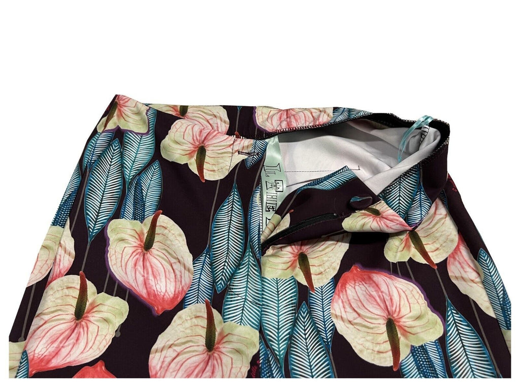 IL THE DELLE 5 pantalone donna fantasia ANTURIUM prugna/multicolor P/DAVE MADE IN ITALY