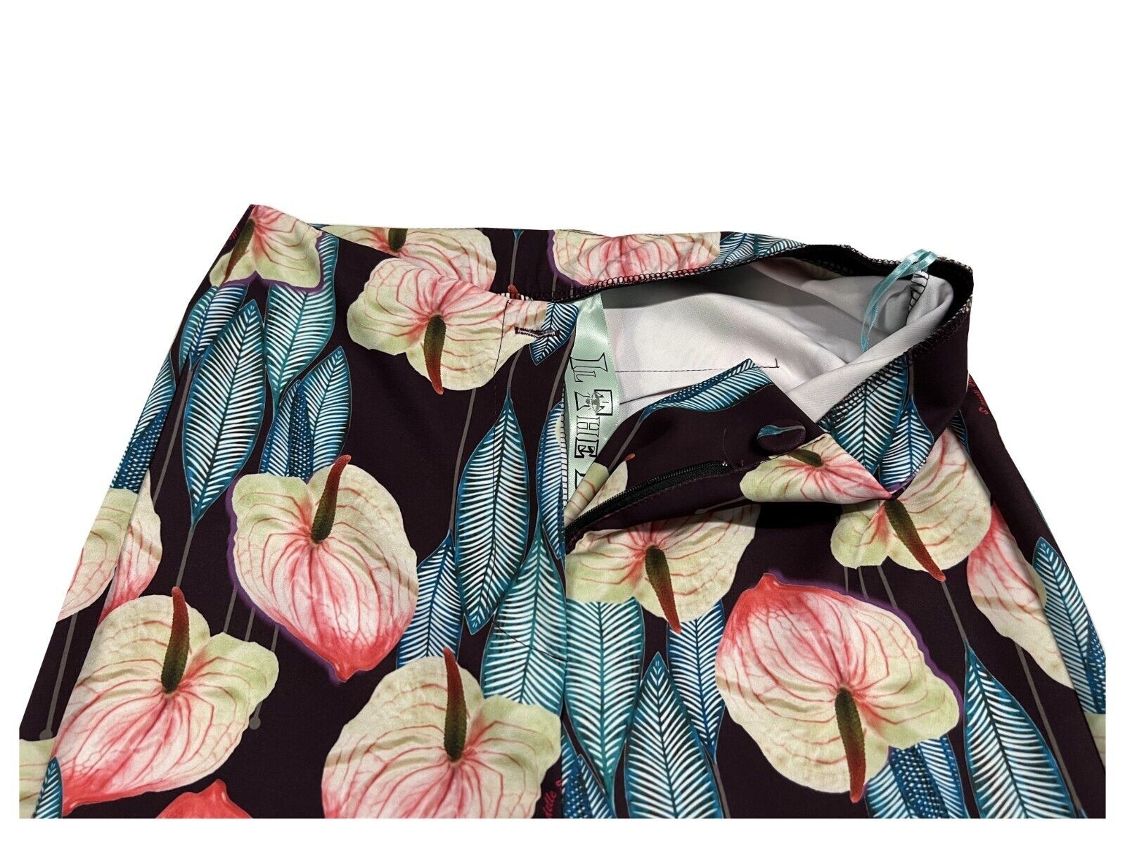 IL THE DELLE 5 pantalone donna fantasia ANTURIUM prugna/multicolor P/DAVE MADE IN ITALY