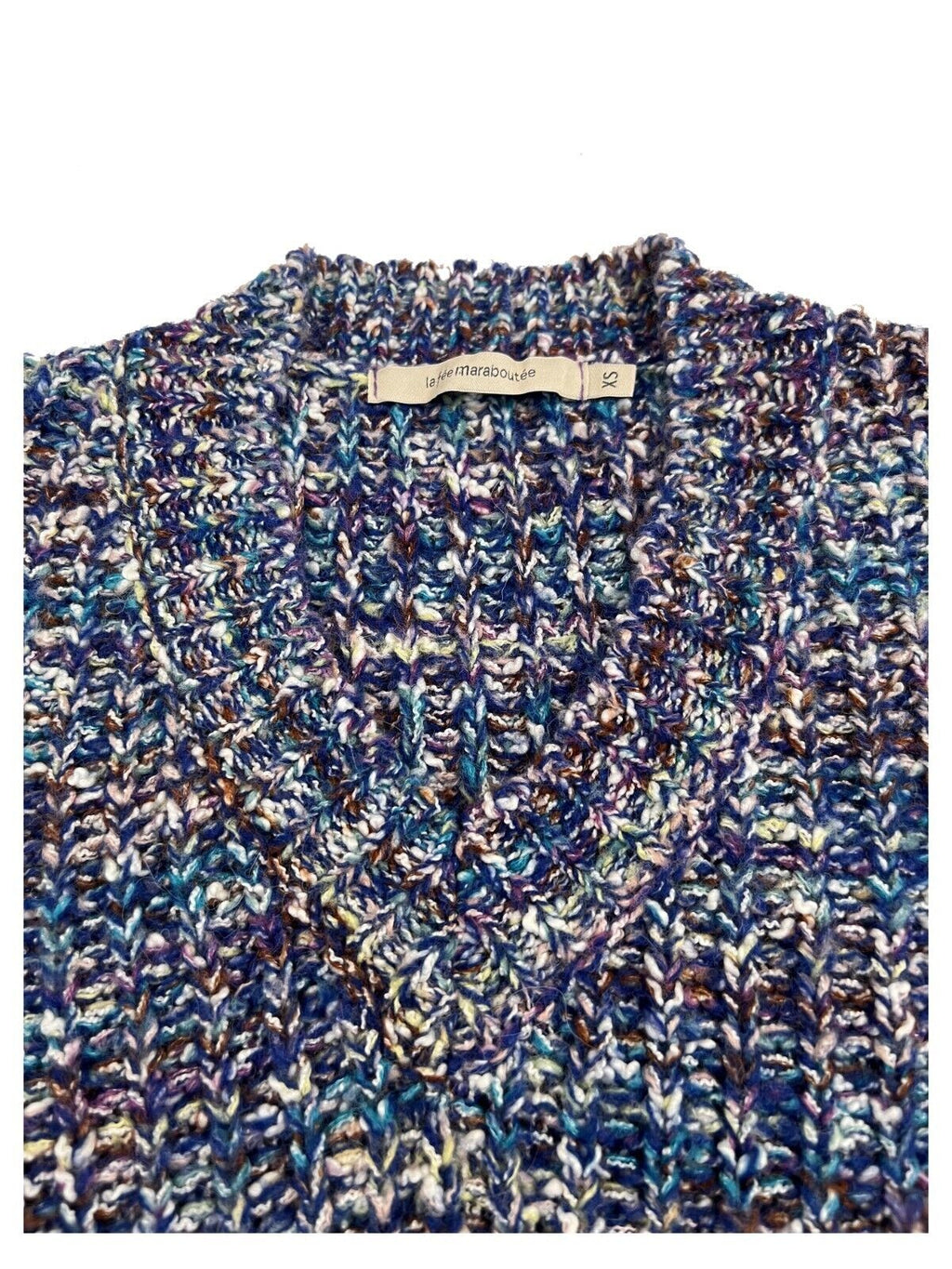 LA FEE MARABOUTEE maglia donna bluette/viola/petrolio TRESOR MADE IN ITALY