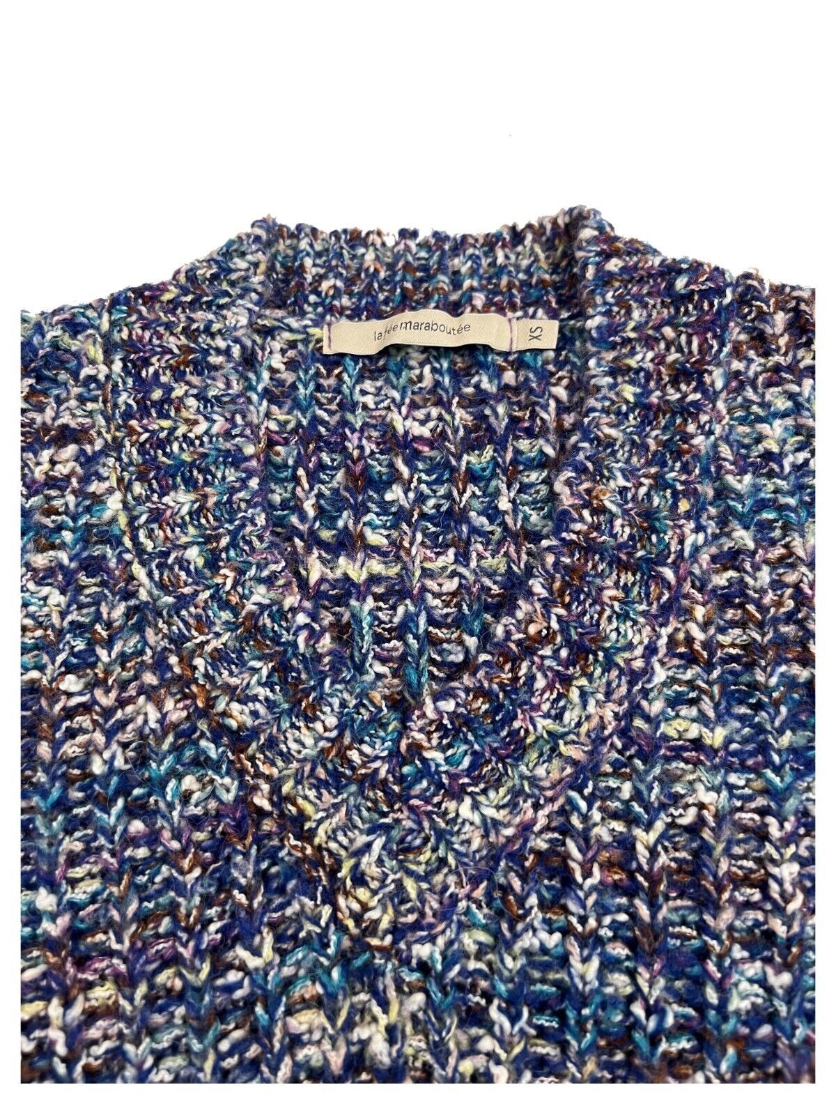 LA FEE MARABOUTEE maglia donna bluette/viola/petrolio TRESOR MADE IN ITALY