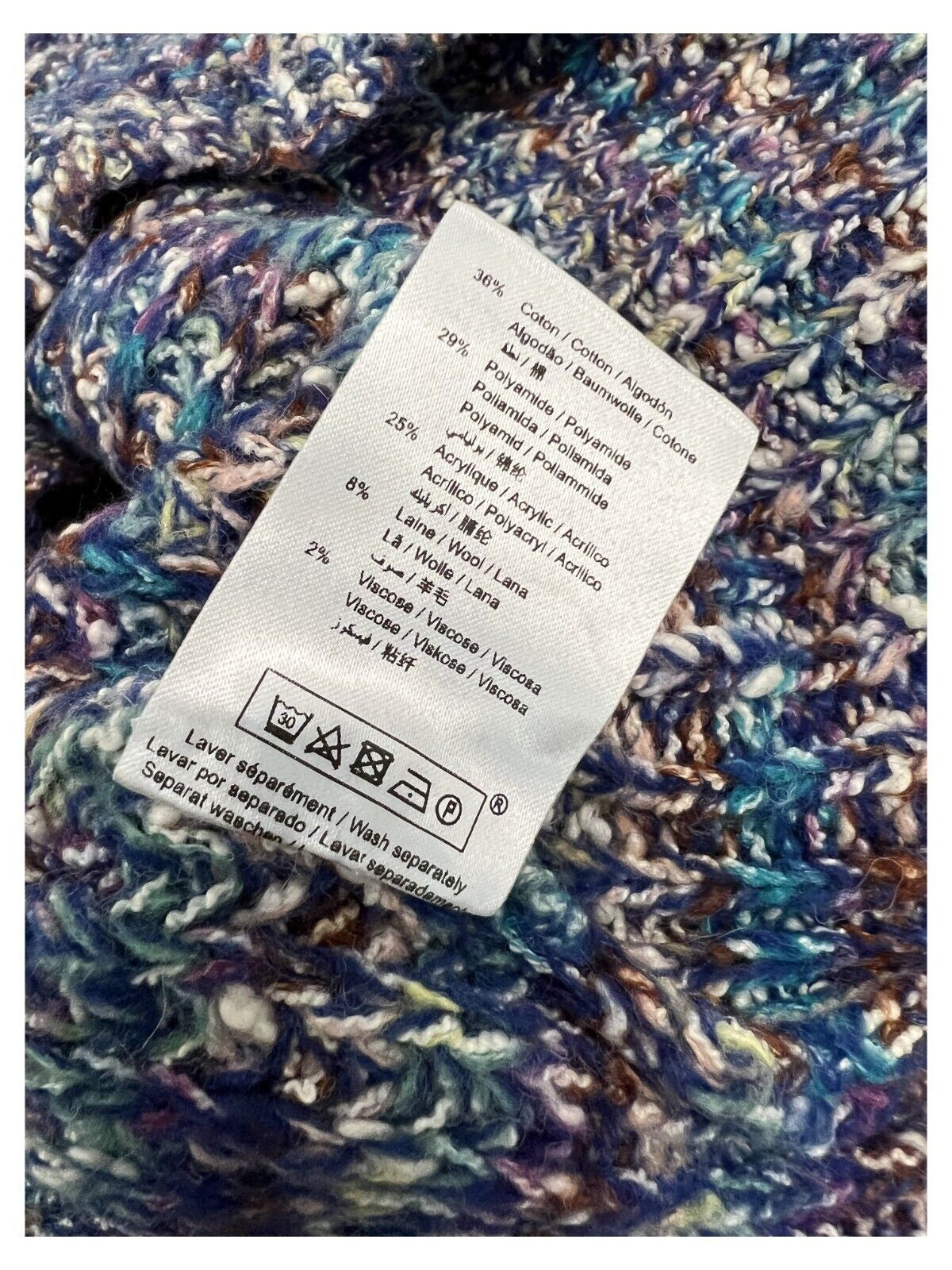 LA FEE MARABOUTEE maglia donna bluette/viola/petrolio TRESOR MADE IN ITALY