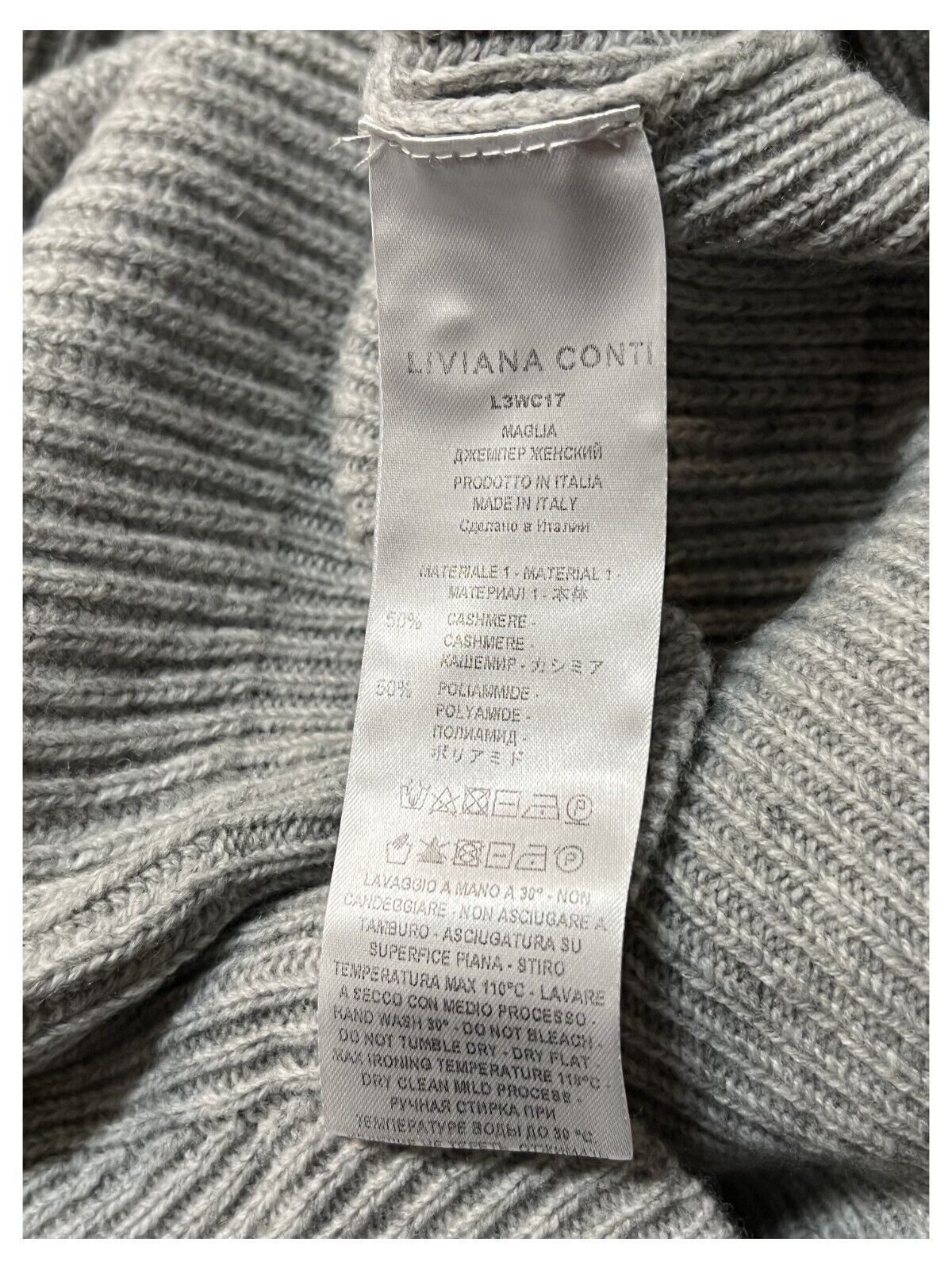 LIVIANA CONTI maglia donna manica lunga coste asimmetrica L2WC17 MADE IN ITALY