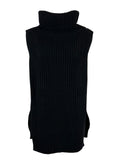 LIVIANA CONTI maxi gilet donna nero L3WC03 cashmere MADE IN ITALY