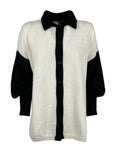 HUMILITY 1949 maglia polo bianco/nero HE-GI-SANAE 50% lana 50% acrilico MADE IN ITALY