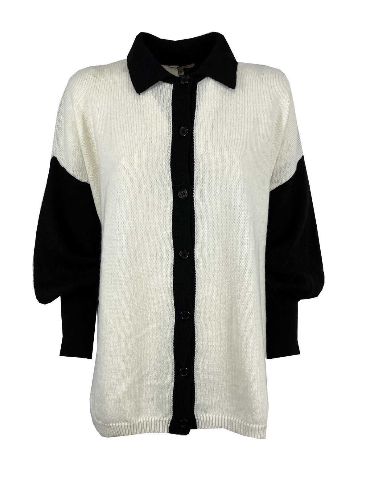 HUMILITY 1949 maglia polo bianco/nero HE-GI-SANAE 50% lana 50% acrilico MADE IN ITALY