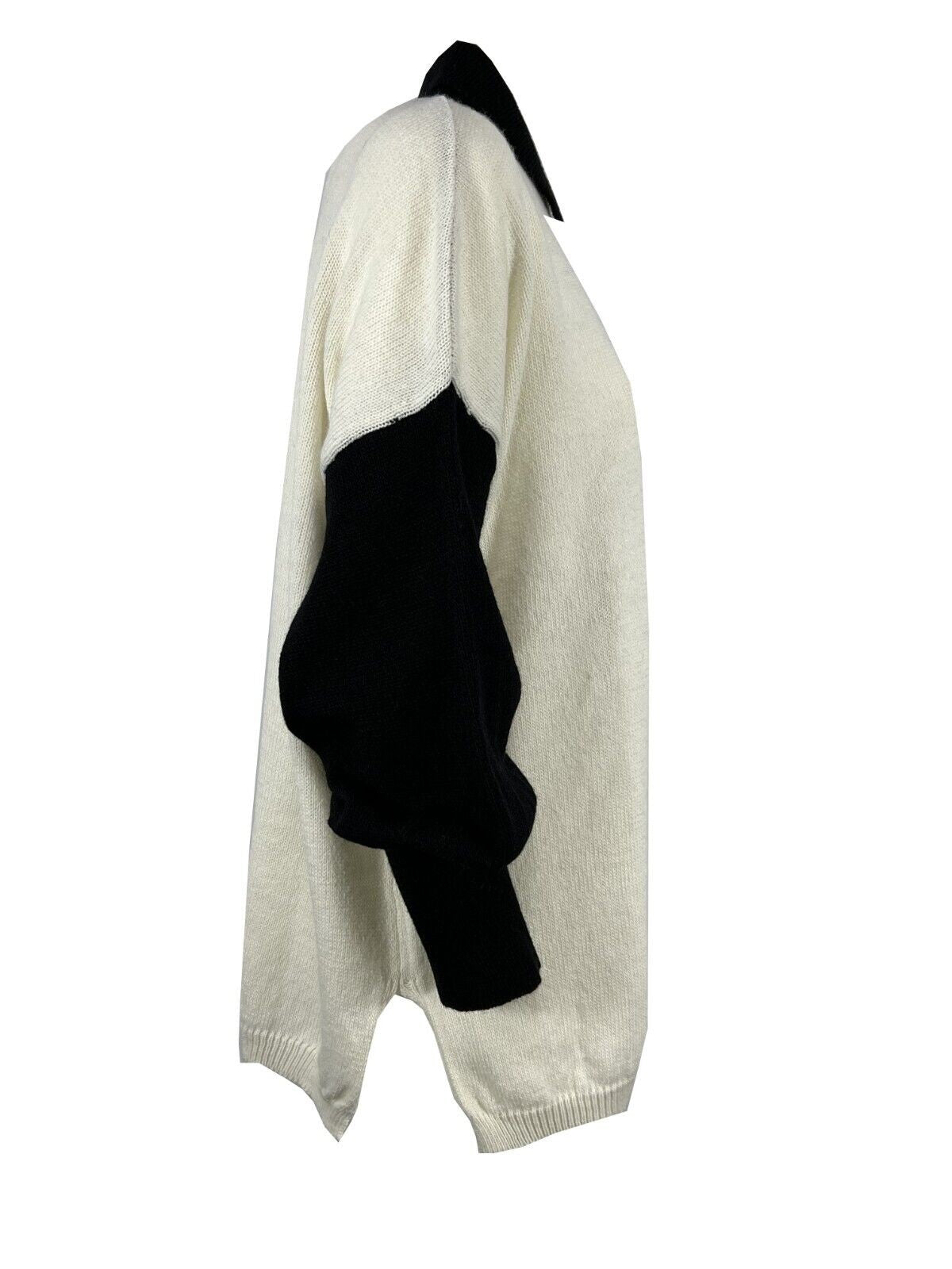 HUMILITY 1949 maglia polo bianco/nero HE-GI-SANAE 50% lana 50% acrilico MADE IN ITALY