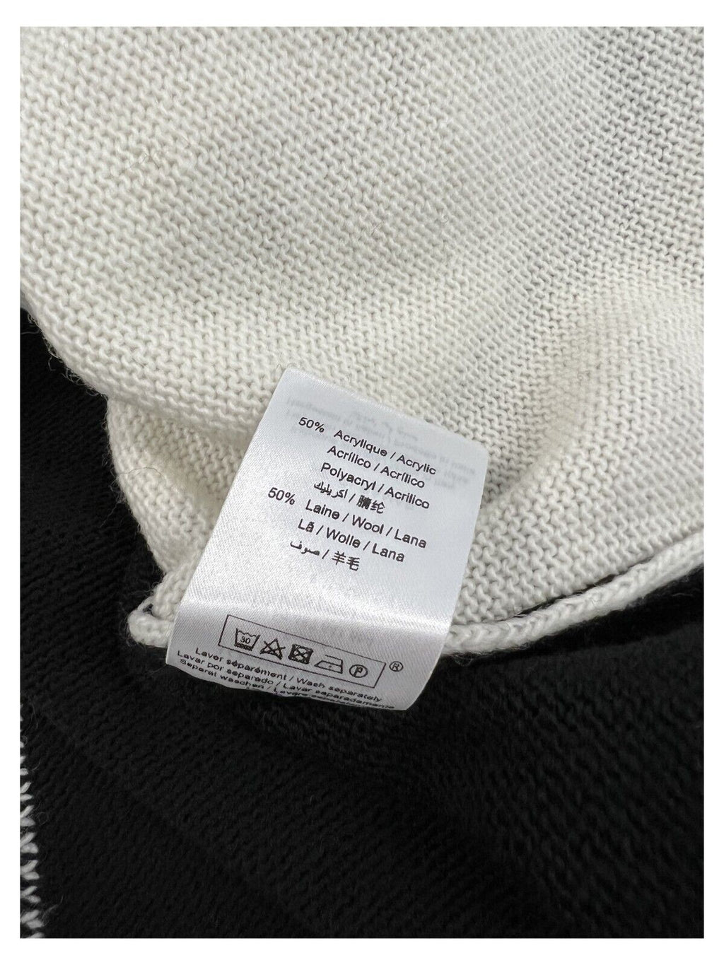 HUMILITY 1949 maglia polo bianco/nero HE-GI-SANAE 50% lana 50% acrilico MADE IN ITALY