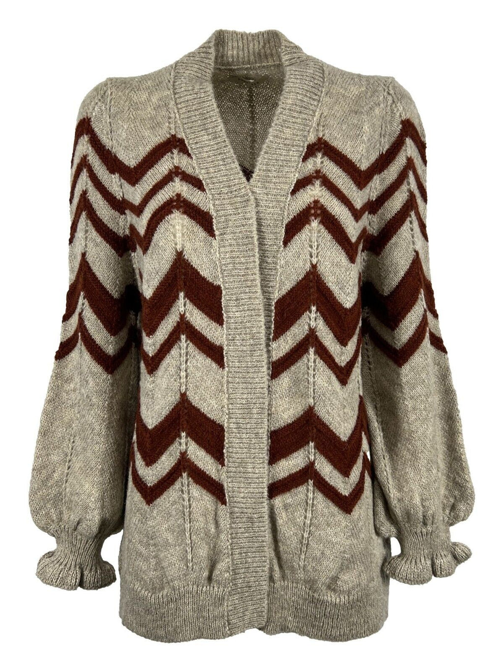 HUMILITY 1949 cardigan donna beige inserti mattone HN-GI-NANCIE misto lana MADE IN ITALY