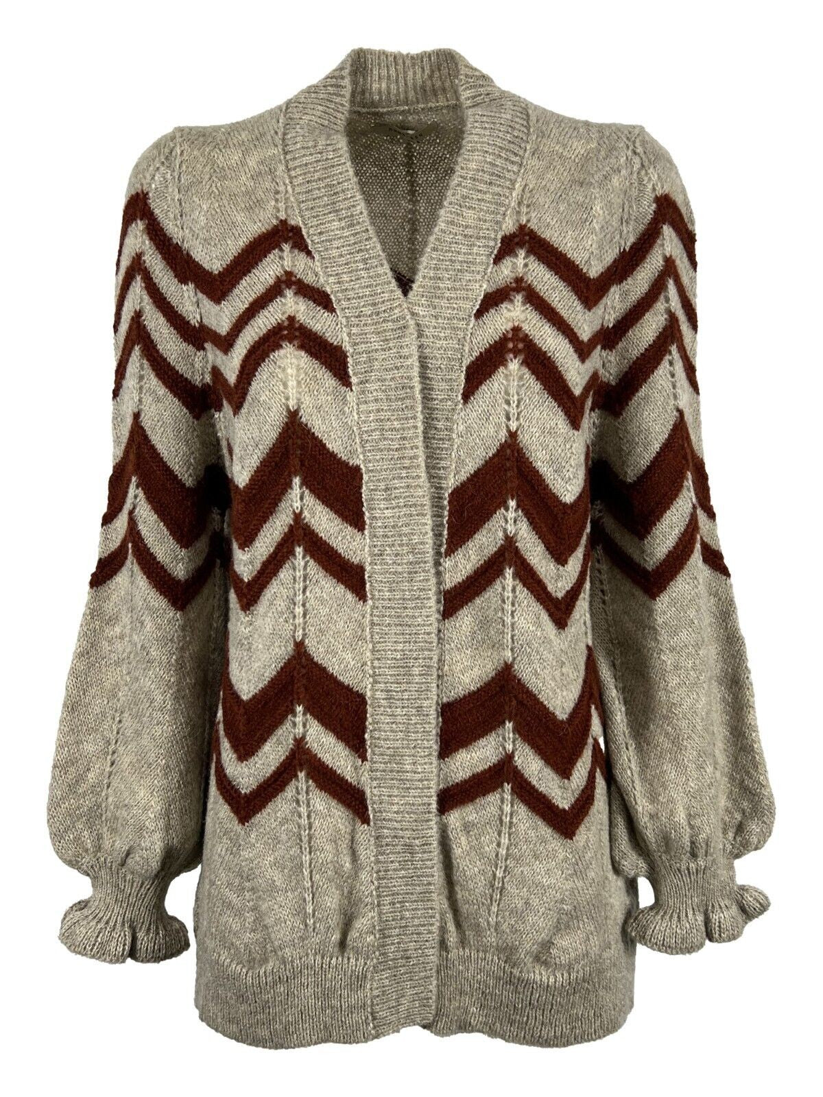 HUMILITY 1949 cardigan donna beige inserti mattone HN-GI-NANCIE misto lana MADE IN ITALY