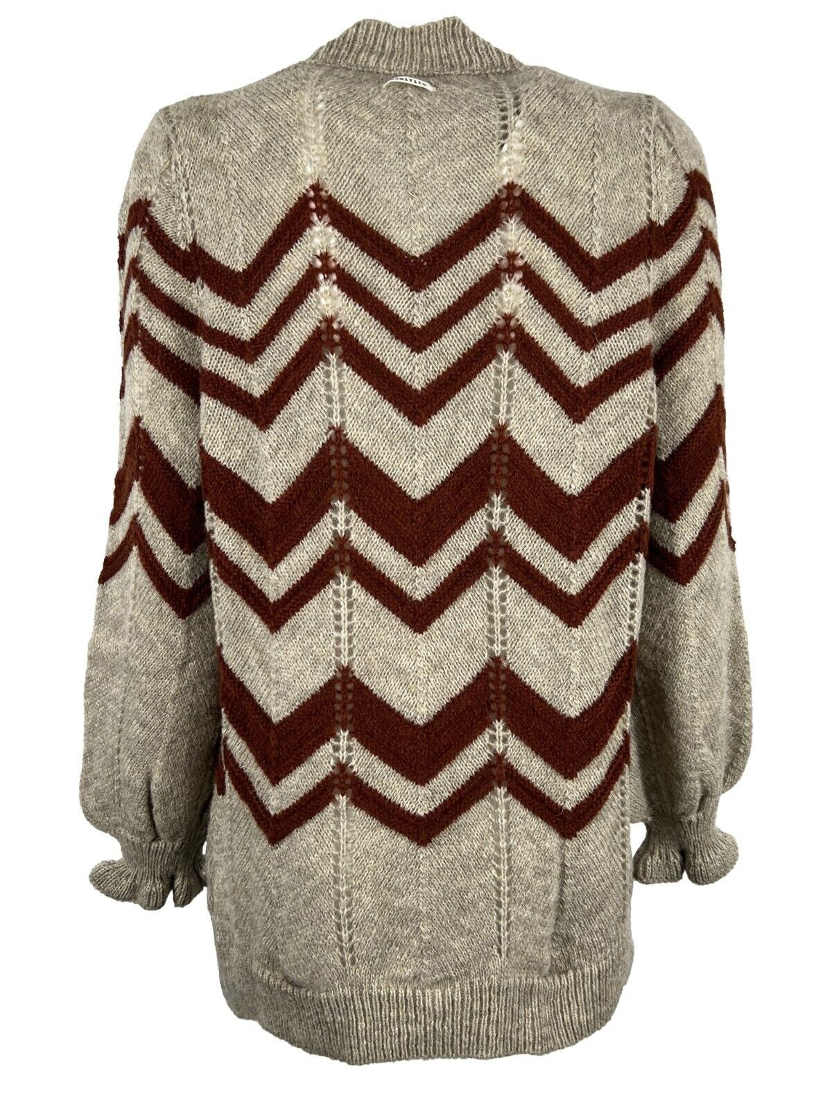 HUMILITY 1949 cardigan donna beige inserti mattone HN-GI-NANCIE misto lana MADE IN ITALY