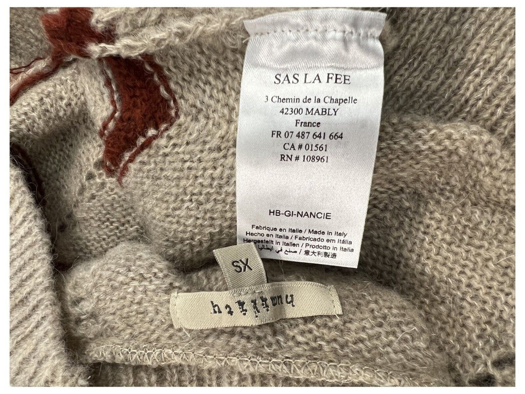 HUMILITY 1949 cardigan donna beige inserti mattone HN-GI-NANCIE misto lana MADE IN ITALY