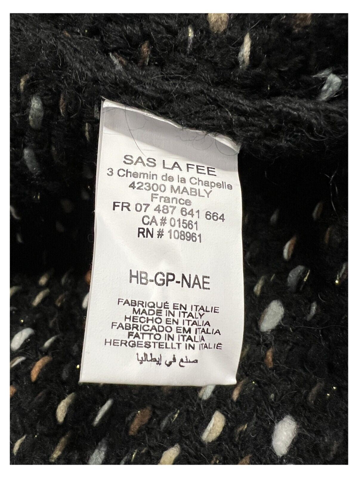 HUMILITY 1949 cappotto donna maglia nero multicolor HB-GP-NAE MADE IN ITALY