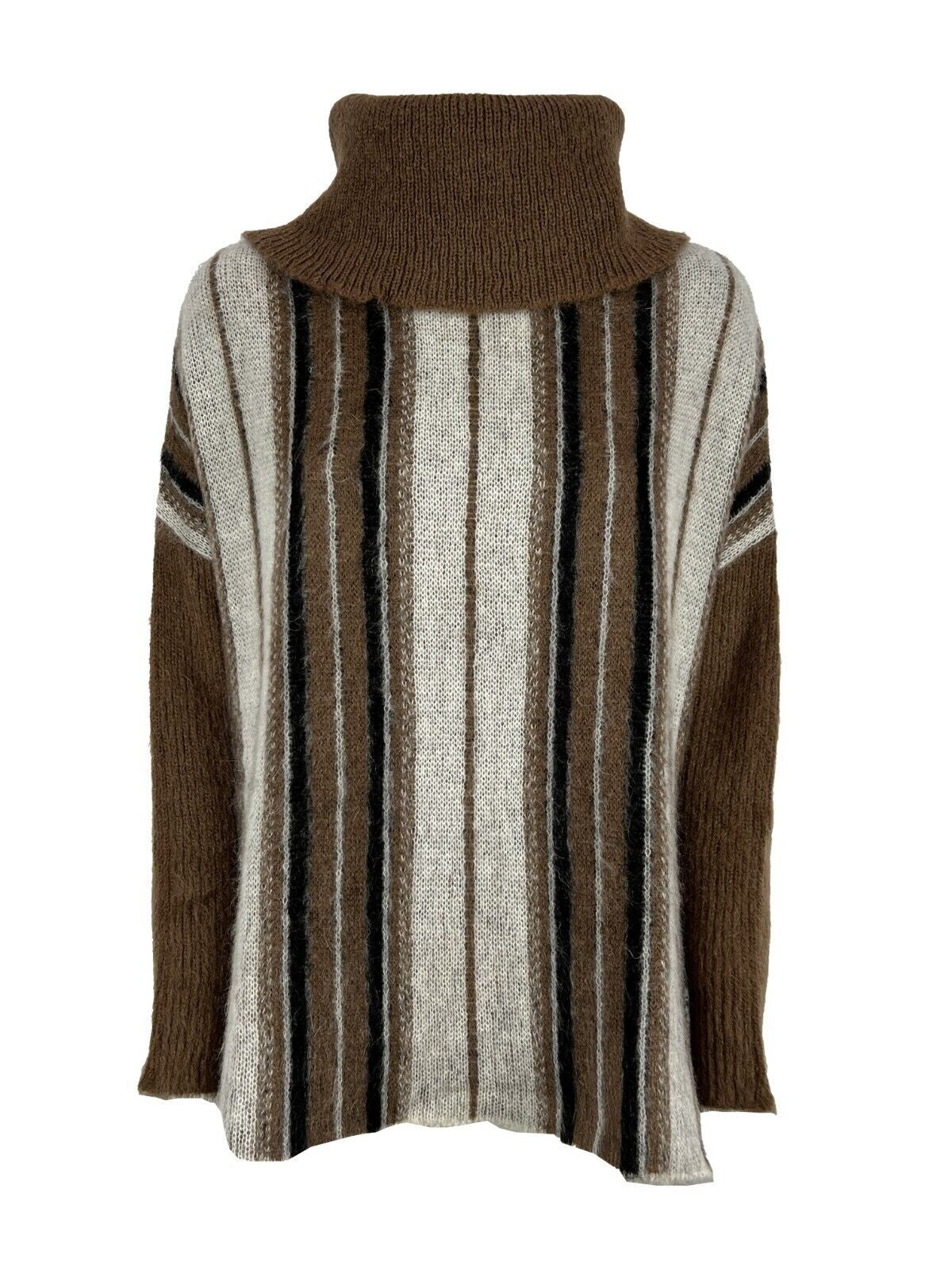 HUMILITY 1949 maglia donna lana righe cuoio/nero/panna HE-PU-SALEM MADE IN ITALY