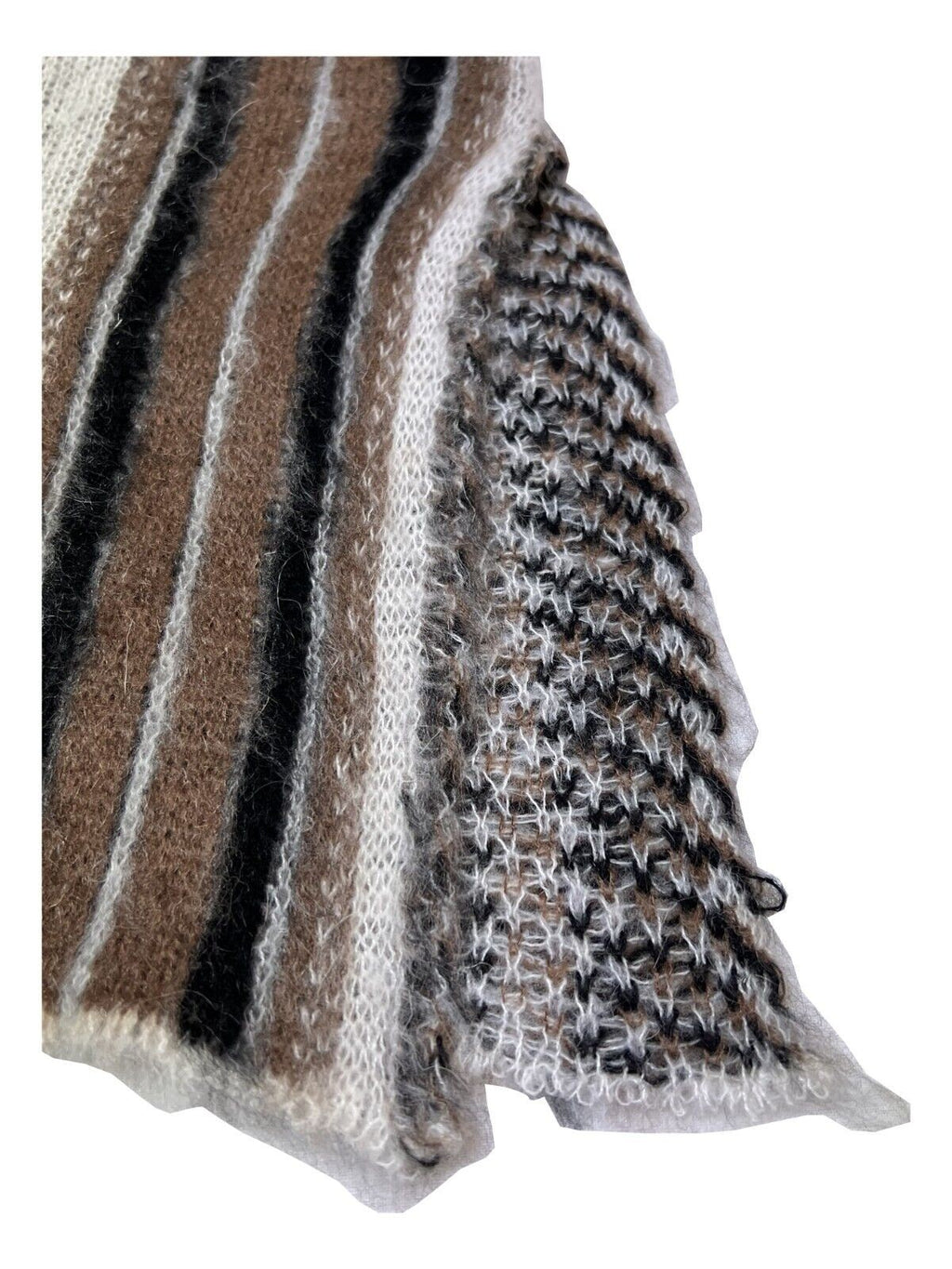 HUMILITY 1949 maglia donna lana righe cuoio/nero/panna HE-PU-SALEM MADE IN ITALY