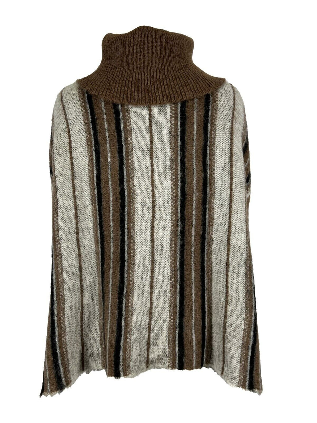 HUMILITY 1949 maglia donna lana righe cuoio/nero/panna HE-PU-SALEM MADE IN ITALY