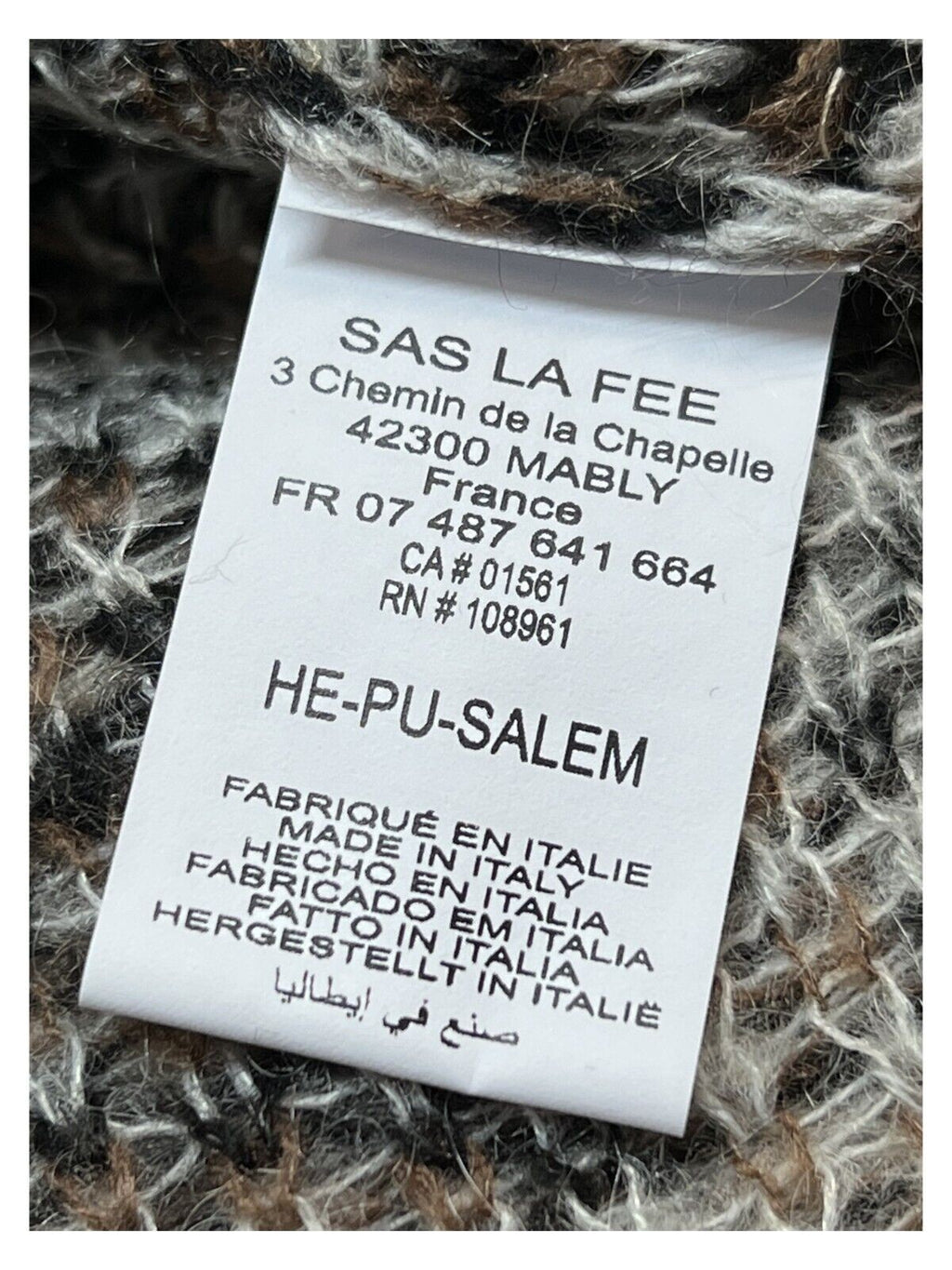 HUMILITY 1949 maglia donna lana righe cuoio/nero/panna HE-PU-SALEM MADE IN ITALY