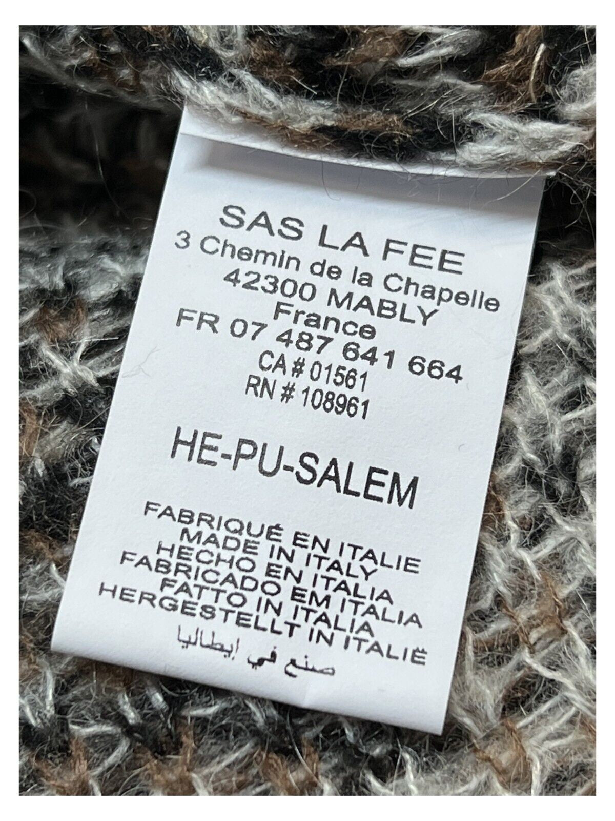 HUMILITY 1949 maglia donna lana righe cuoio/nero/panna HE-PU-SALEM MADE IN ITALY