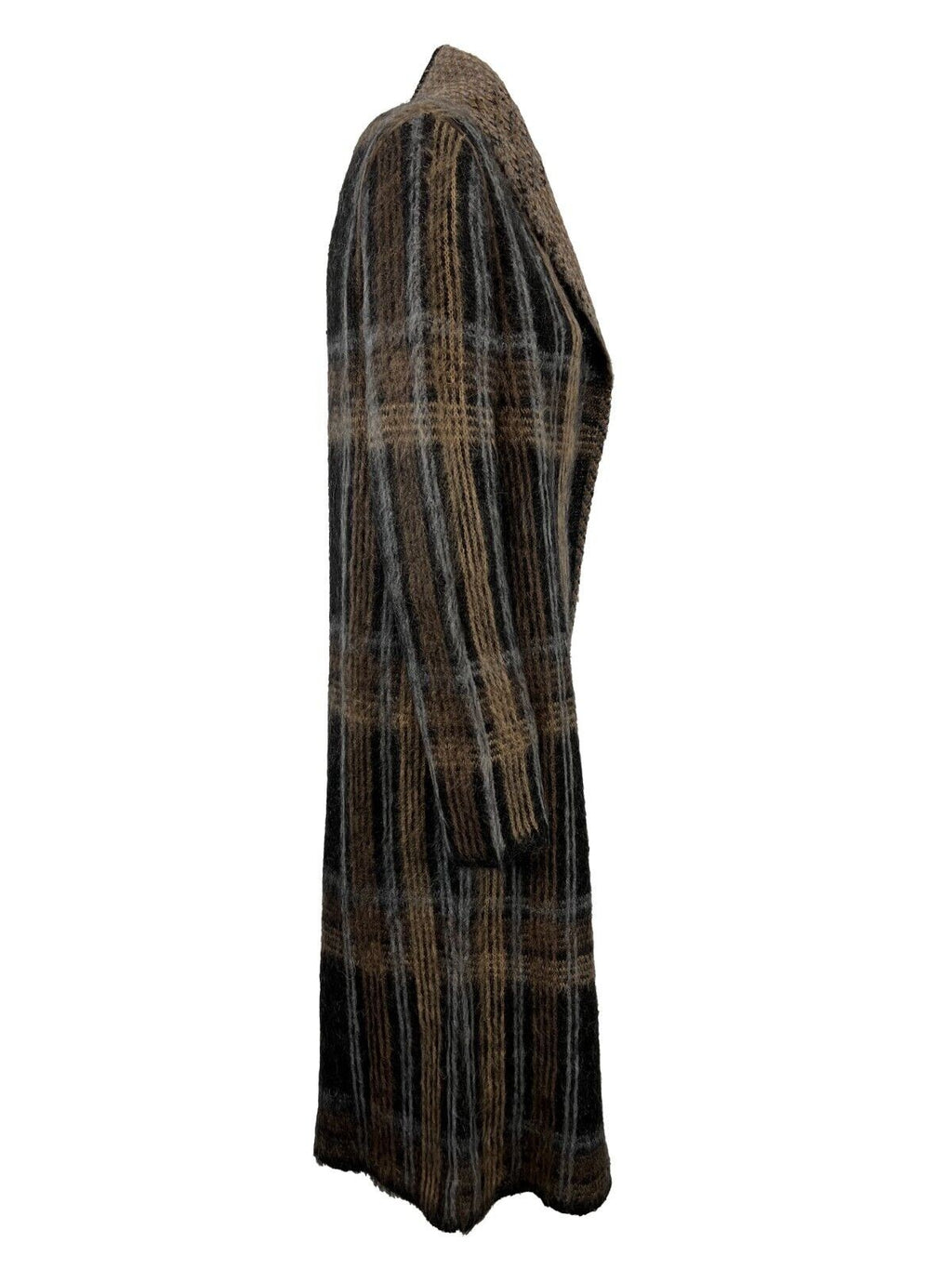 HUMILITY 1949 maxi cardigan donna fantasia quadri nero/cammello HB-GI-MIRANDA MADE IN ITALY