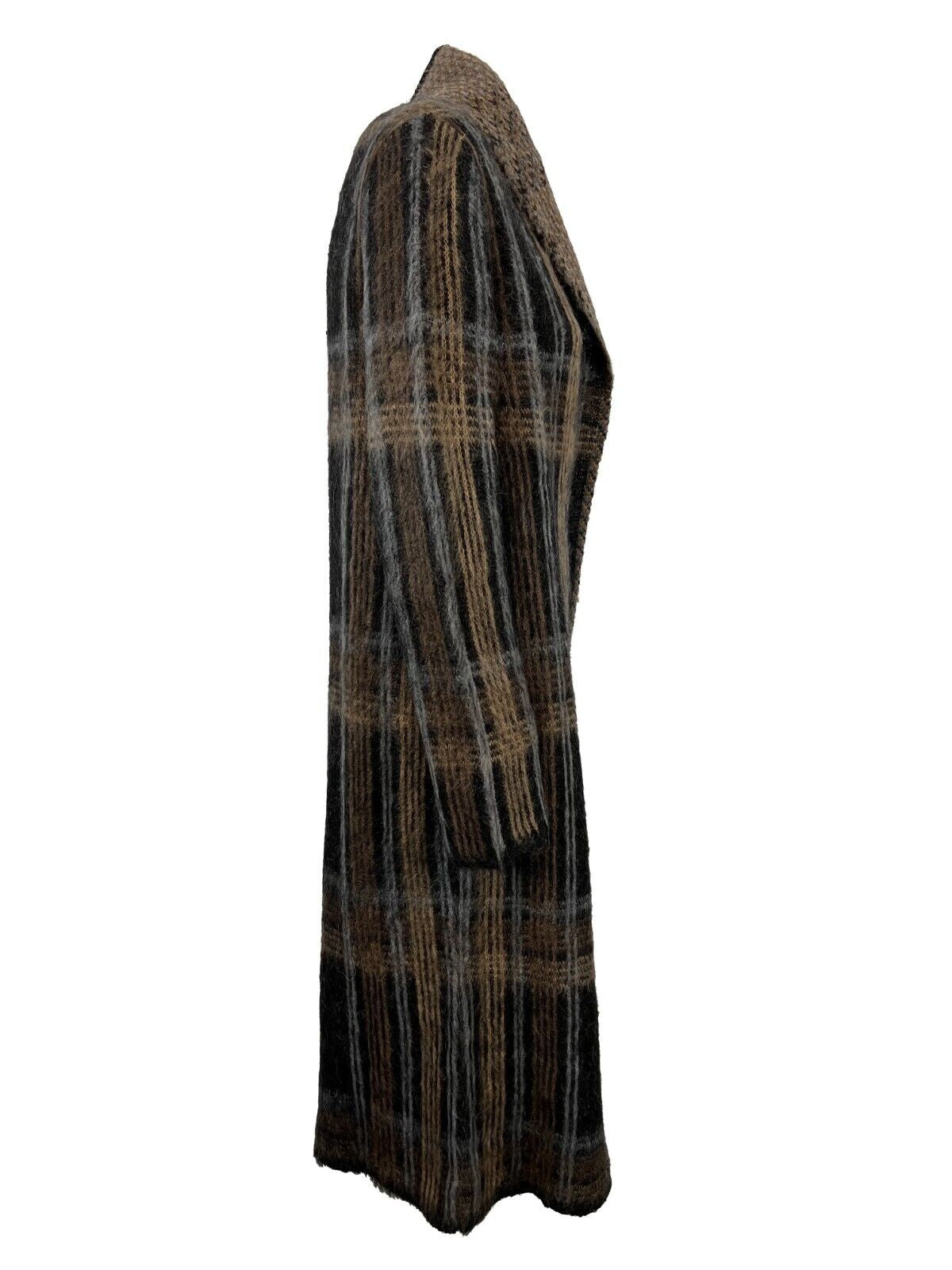 HUMILITY 1949 maxi cardigan donna fantasia quadri nero/cammello HB-GI-MIRANDA MADE IN ITALY