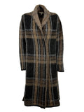 HUMILITY 1949 maxi cardigan donna fantasia quadri nero/cammello HB-GI-MIRANDA MADE IN ITALY