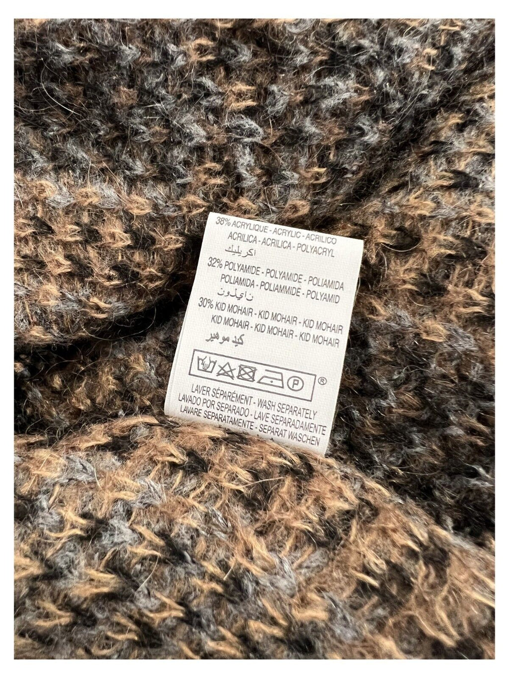 HUMILITY 1949 maxi cardigan donna fantasia quadri nero/cammello HB-GI-MIRANDA MADE IN ITALY