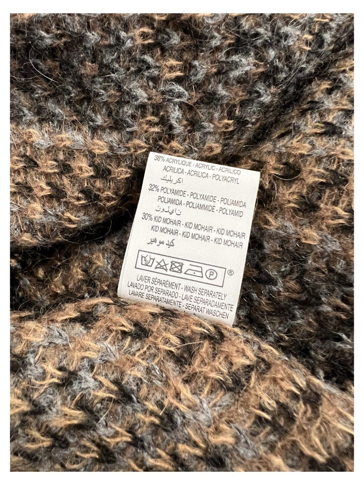 HUMILITY 1949 maxi cardigan donna fantasia quadri nero/cammello HB-GI-MIRANDA MADE IN ITALY