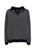LIVIANA CONTI Maglia a righe in cashmere riciclato Blu/latte F3WC56 MADE IN ITALY