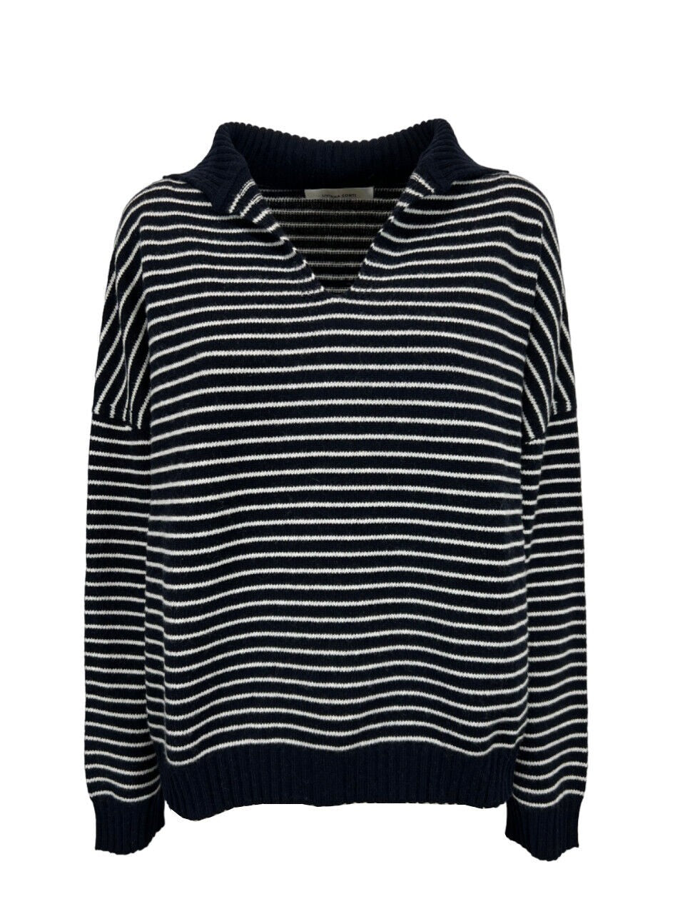 LIVIANA CONTI Maglia a righe in cashmere riciclato Blu/latte F3WC56 MADE IN ITALY