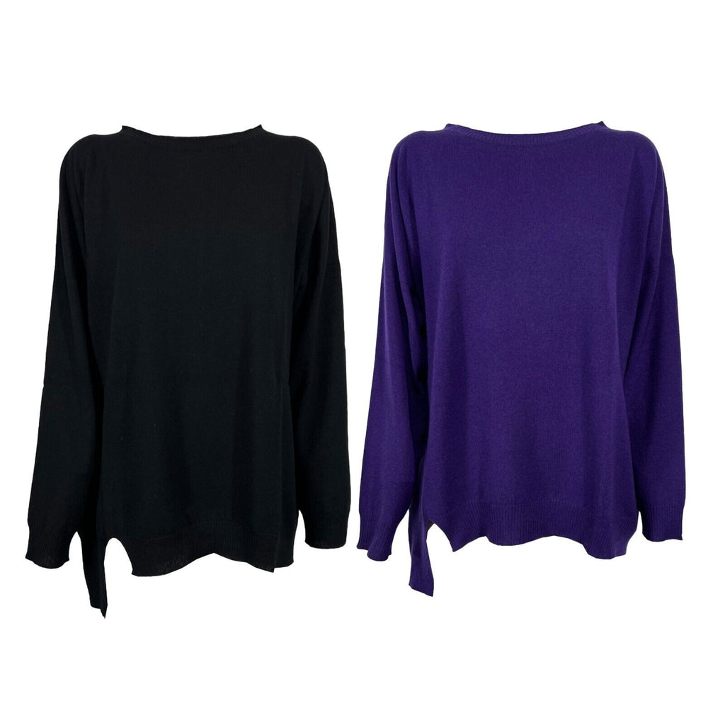 LIVIANA CONTI maxi maglia donna asimmetrica F3WB02 lana MADE IN ITALY