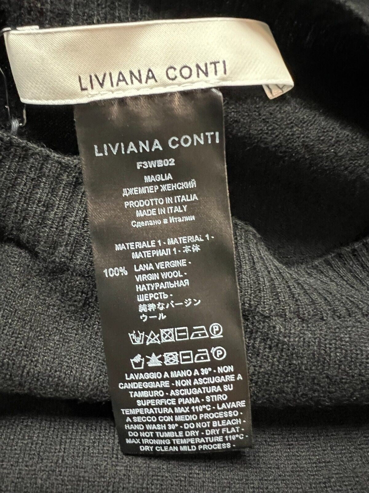 LIVIANA CONTI maxi maglia donna asimmetrica F3WB02 lana MADE IN ITALY