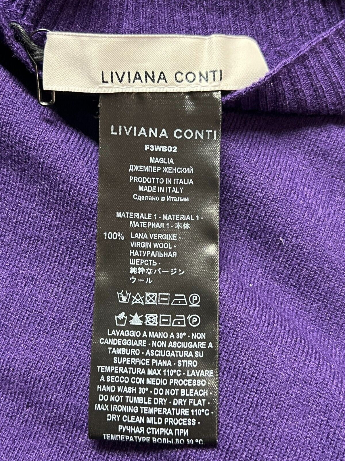 LIVIANA CONTI maxi maglia donna asimmetrica F3WB02 lana MADE IN ITALY