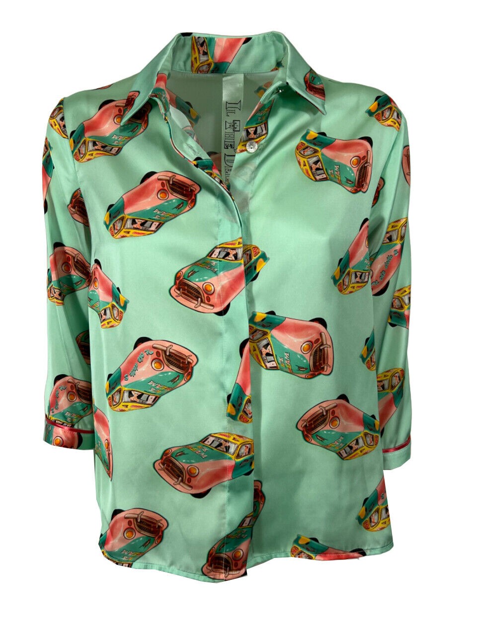 IL THE DELLE 5 camicia donna fant. macchine acqua SPOON 56ST TIN CAR MADE IN ITALY