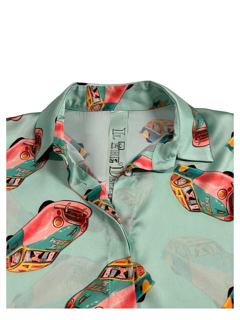 IL THE DELLE 5 camicia donna fant. macchine acqua SPOON 56ST TIN CAR MADE IN ITALY