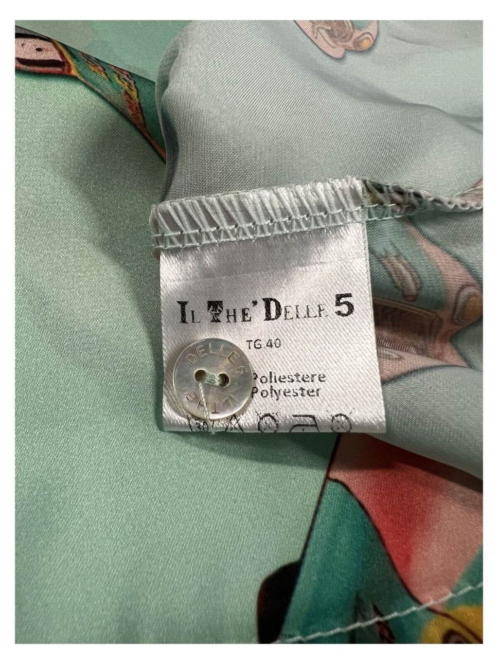 IL THE DELLE 5 camicia donna fant. macchine acqua SPOON 56ST TIN CAR MADE IN ITALY