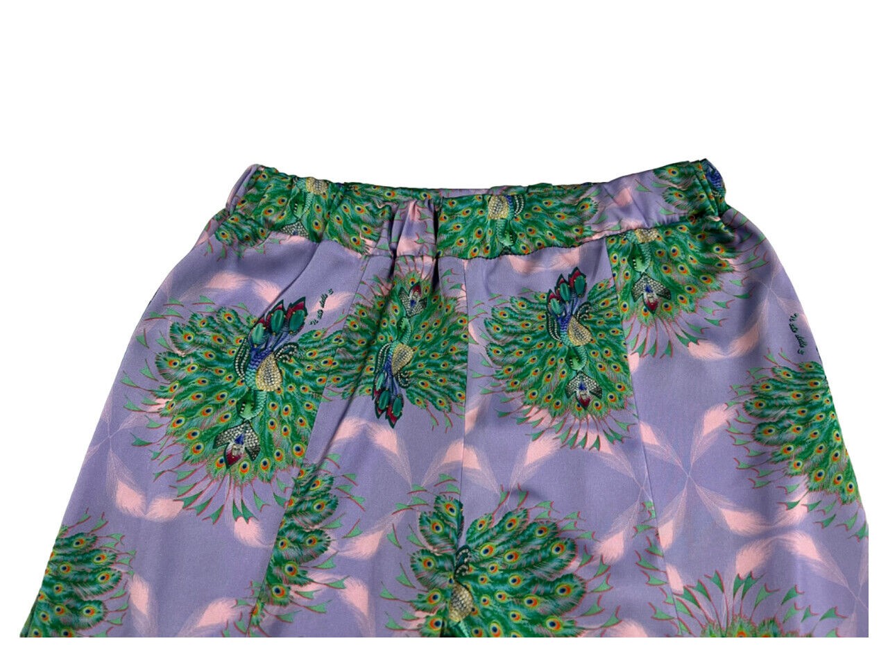 IL THE DELLE 5 pantalone donna fantasia lilla/verde DENNIS 43ST PEACOCK MADE IN ITALY