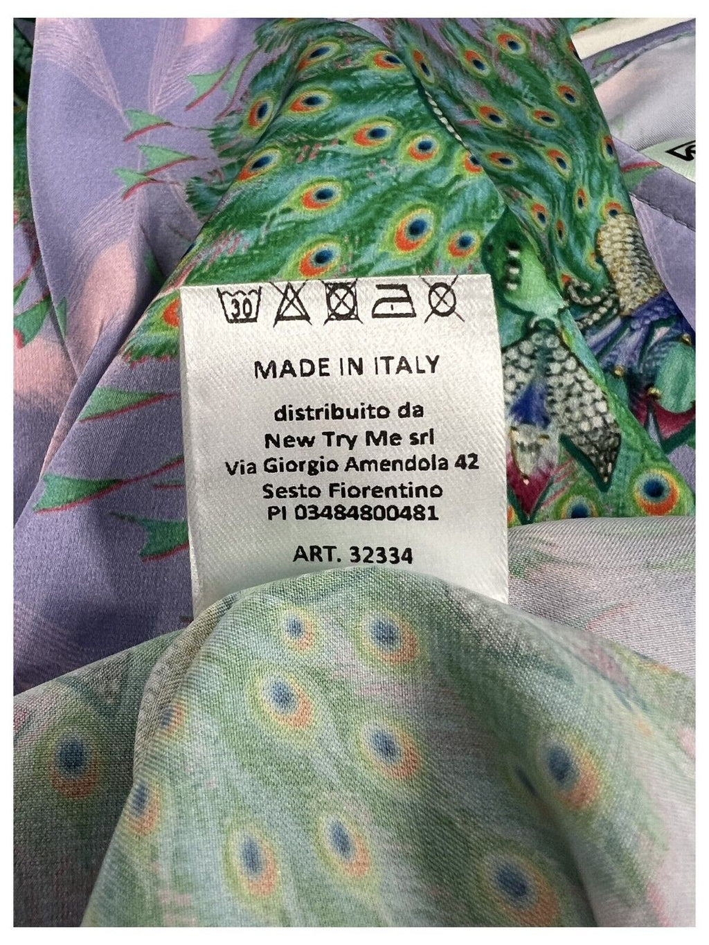 IL THE DELLE 5 pantalone donna fantasia lilla/verde DENNIS 43ST PEACOCK MADE IN ITALY