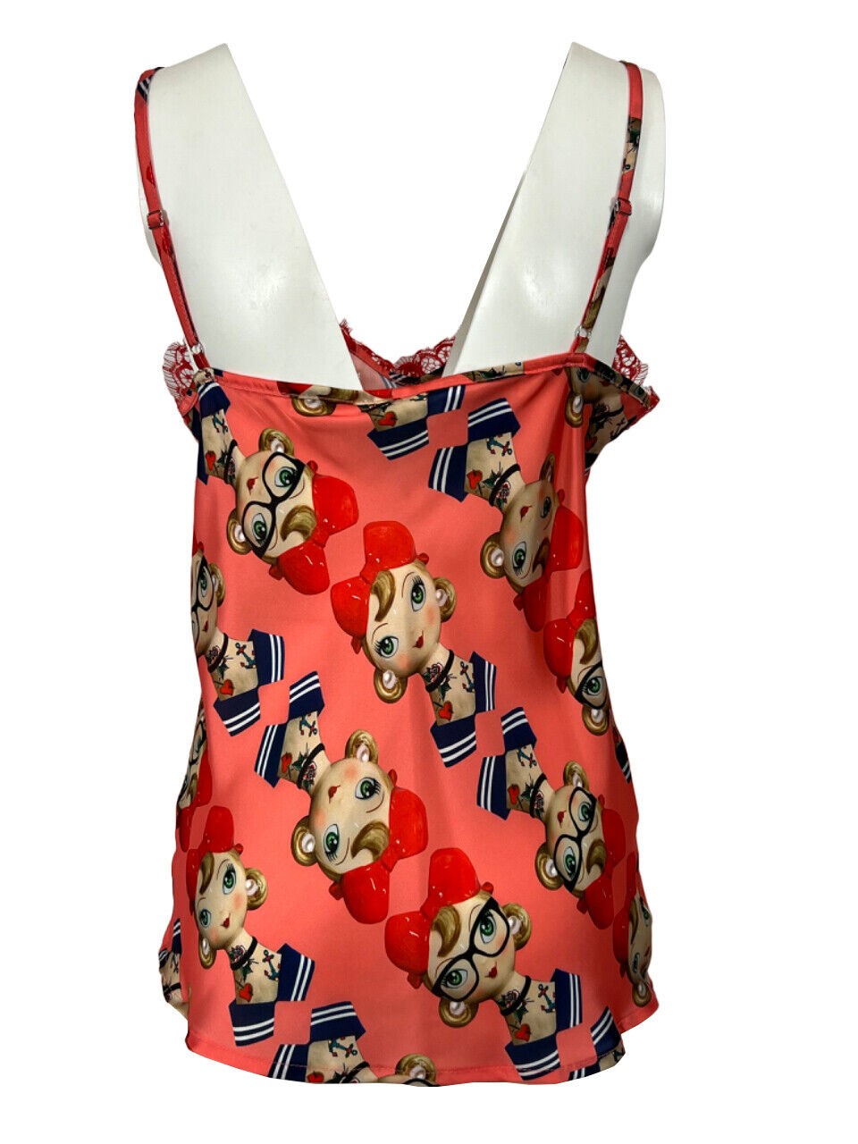 IL THE DELLE 5 top donna fantasia corallo LEOPARD 56ST PIN UP MADE IN ITALY