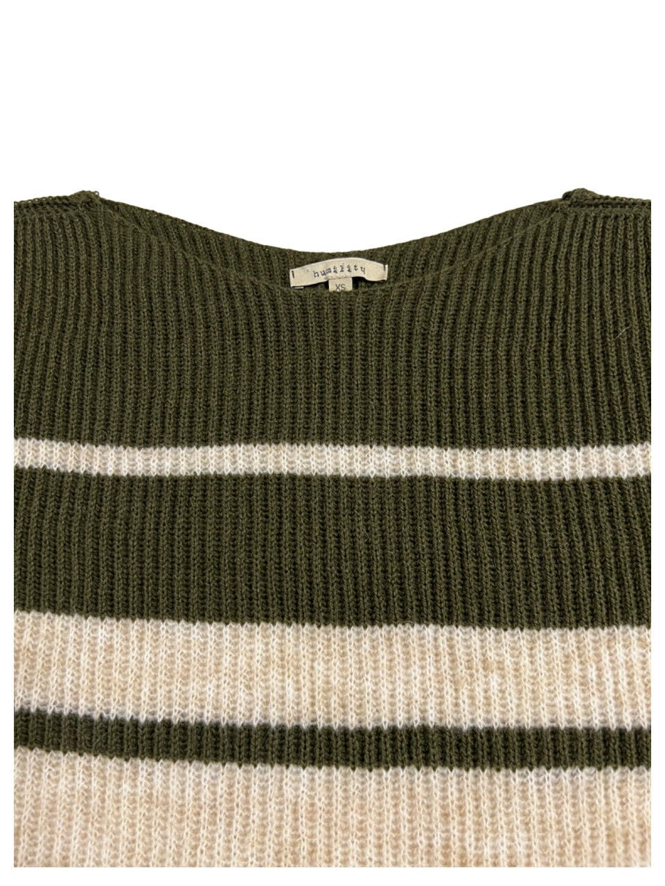 HUMILITY 1949 maglia donna costa inglese righe militare/ecru NAT MADE IN ITALY