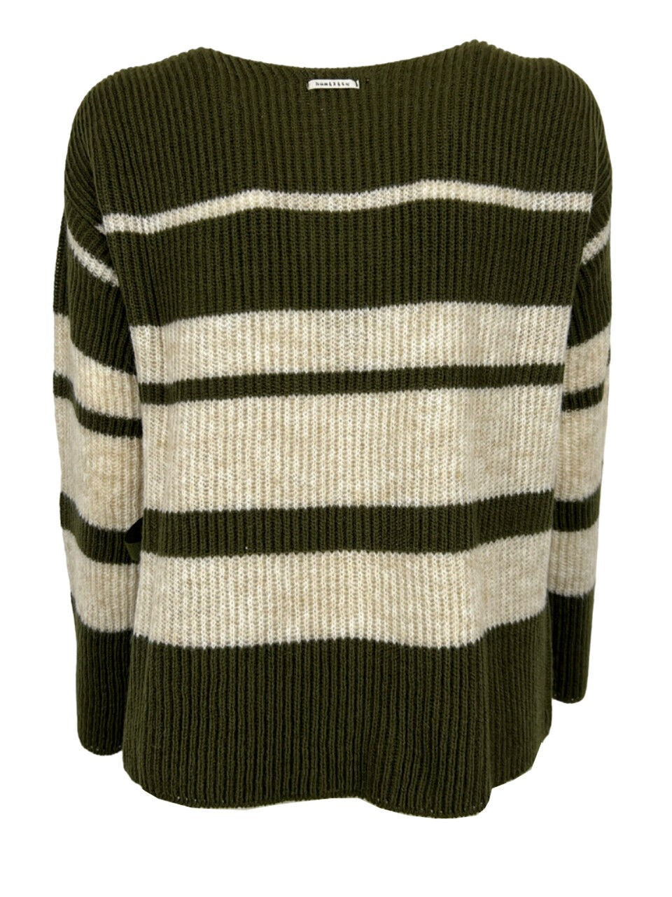 HUMILITY 1949 maglia donna costa inglese righe militare/ecru NAT MADE IN ITALY