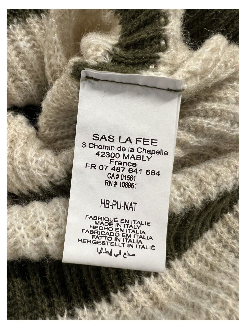 HUMILITY 1949 maglia donna costa inglese righe militare/ecru NAT MADE IN ITALY