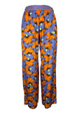 IL THE DELLE 5 pantalone donna pervinca/arancio ALAN 48ST FLOWERS MADE IN ITALY