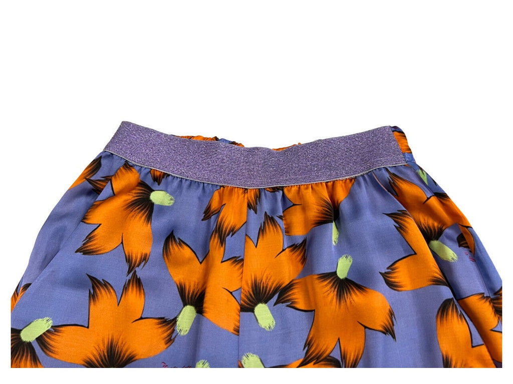 IL THE DELLE 5 pantalone donna pervinca/arancio ALAN 48ST FLOWERS MADE IN ITALY